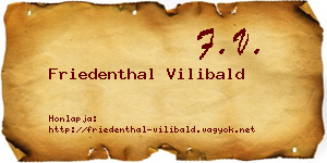 Friedenthal Vilibald névjegykártya